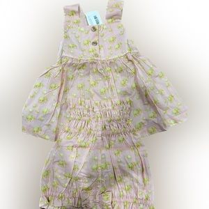 Girls Pink Elephant Print Pajama Set